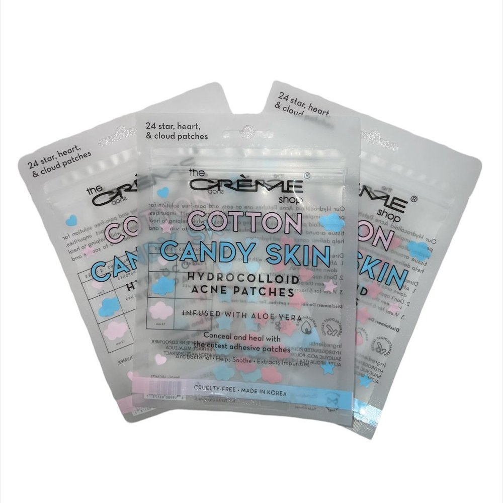 NEW The Creme Shop, Cotton Candy Skin HydroColloid Acne Patches, 72 Patches, NWB